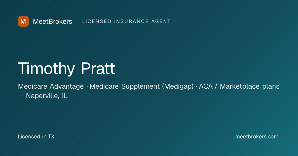 Timothy Pratt, Licensed Insurance Agent in Naperville, IL | MeetBrokers